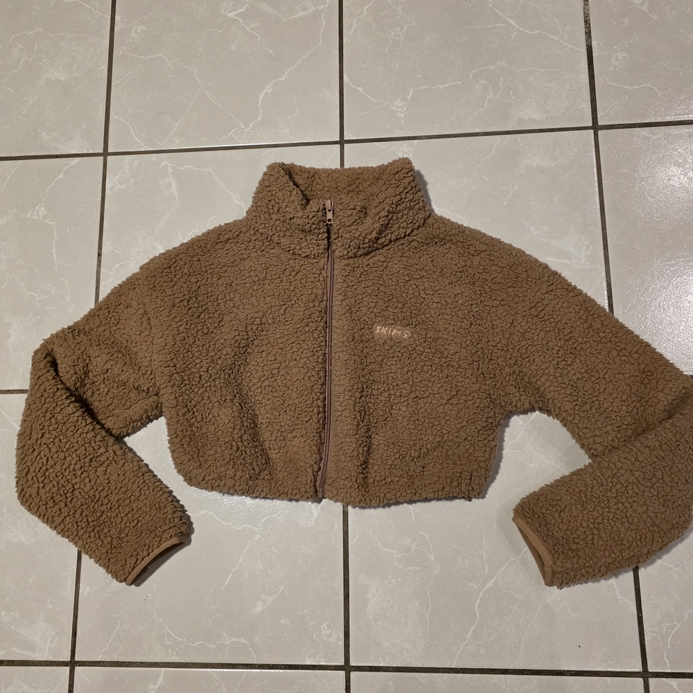 SKIMS Teddy High Pile Fleece Cropped Jacket Size XS - Picture 8 of 8